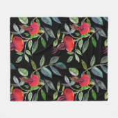 Couverture Polaire Botanical watercolor drawing dogrose pattern. Brig (Devant (Horizontal))