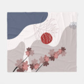 Couverture Polaire Botanique Boho Blue Magenta (Devant (Horizontal))