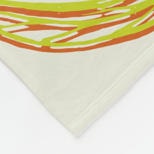 Couverture Polaire Botanique Boho jaune vert (Coin)