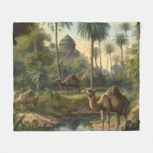 Couverture Polaire Botanique : dromadaires dans la jungle près d'une 