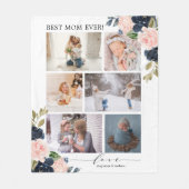 Couverture Polaire Botanique Floral Best Mom Photo Collage (Devant)