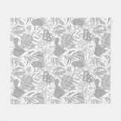 Couverture Polaire Botanique gris Motif sans joint (Devant (Horizontal))