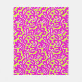 Couverture Polaire Botanique rose et jaune vif (Devant)