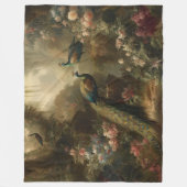 Couverture Polaire Botanique : trois paons dans le jardin anglais (Devant)