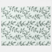 Couverture Polaire Botanique verte feuille Motif confortable (Devant (Horizontal))