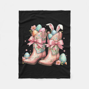 Couverture Polaire Botte de cowboy Coquette Bunny de Pâques Ouest E