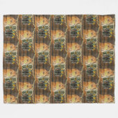 Couverture Polaire Botte de cowboy Rustique Cheval tournesol Wagon (Devant (Horizontal))