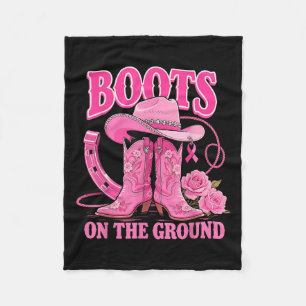 Couverture Polaire Bottes Sur Le Sol Pink Cowgirl Cancer Du Sein Wes