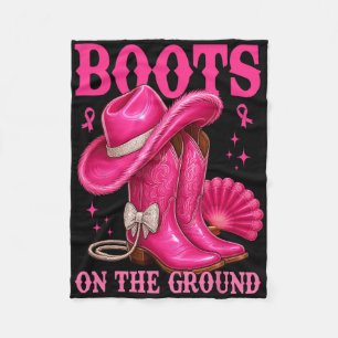 Couverture Polaire Bottes Sur Le Sol Pink Cowgirl Cancer Du Sein Wes