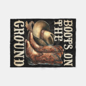 Couverture Polaire Bottes Sur Le Terrain Boot Cowboy Western Cowgirl (Devant (Horizontal))