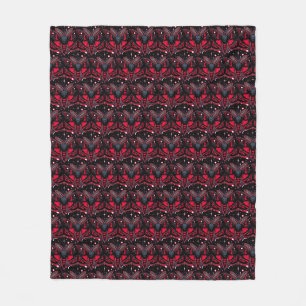 Couverture Polaire Bouche cosmique rouge et noire - Mystique céleste