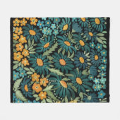 Couverture Polaire Bouches d'aquarelle bleu (Devant (Horizontal))