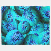 Couverture Polaire Boucles turquoise et bleue en optique 3D (Devant (Horizontal))