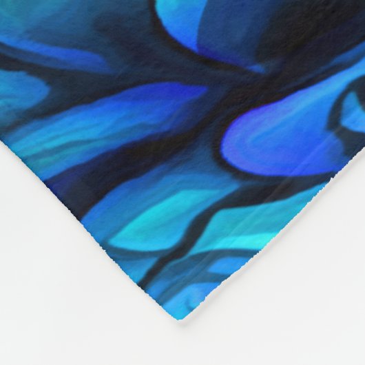 Couverture Polaire Boucles turquoise et bleue en optique 3D (Coin)