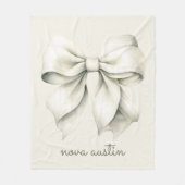 Couverture Polaire Boue Blanche tendance personnalisée avec le nom Mo (Devant)