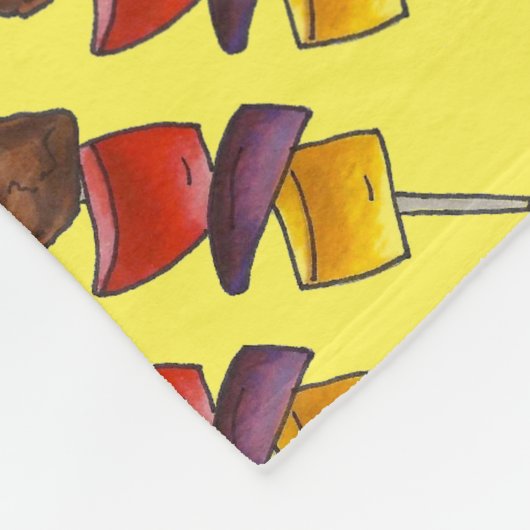 Couverture Polaire Bouf Veggie Kebab brochette Pique-nique Aliments F (Coin)