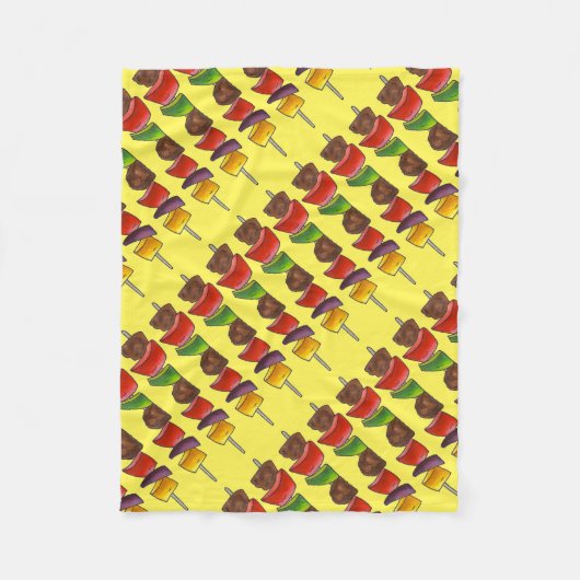 Couverture Polaire Bouf Veggie Kebab brochette Pique-nique Aliments F (Devant)