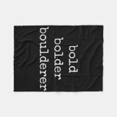Couverture Polaire Bouldering Bold Bolder Boulderer (Devant (Horizontal))