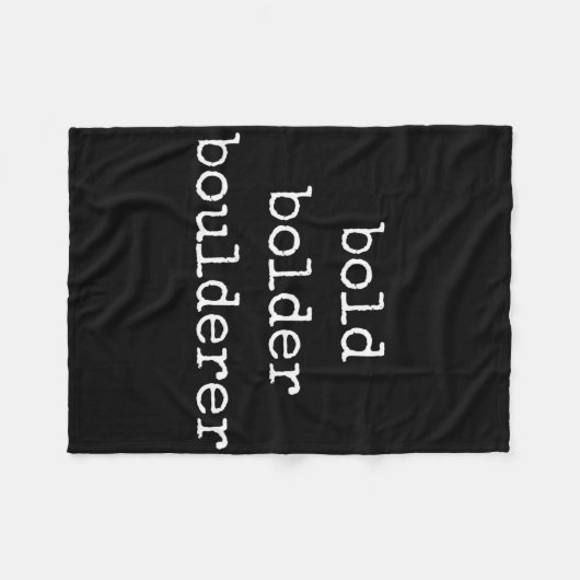 Couverture Polaire Bouldering Bold Bolder Boulderer  (Devant (Horizontal))