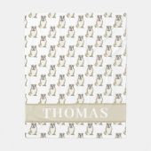 Couverture Polaire Bouldog anglais personnalisé (bringé) (Devant)