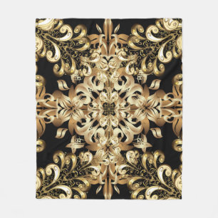 Couverture Polaire Boule de neige dorée simple motif sans soudure. V