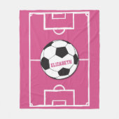 Couverture Polaire Boule de soccer personnalisée et rose de champ (Devant)