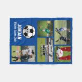 Couverture Polaire Boule de soccer personnalisée Photo Collage Nom # (Devant (Horizontal))