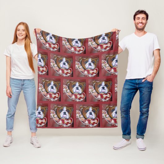 Couverture Polaire Bouledogue (En situation)