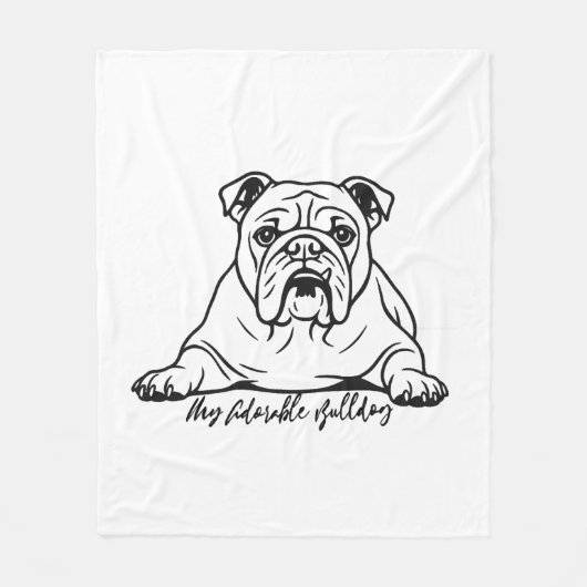 Couverture Polaire Bouledogue adorable (Devant)