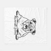 Couverture Polaire Bouledogue adorable (Devant (Horizontal))