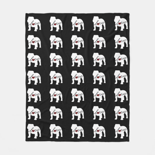 Couverture Polaire Bouledogue anglais Loveq (Devant)