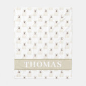 Couverture Polaire Bouledogue anglais personnalisé (blanc) (Devant)