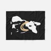 Couverture Polaire Bouledogue avec collier en or (Devant (Horizontal))