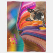 Couverture Polaire Bouledogue français arc-en-ciel French Bulldog (Devant)
