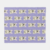 Couverture Polaire Bouledogue français crème,  (Devant (Horizontal))