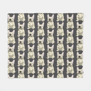 Couverture Polaire Bouledogue Français Crème