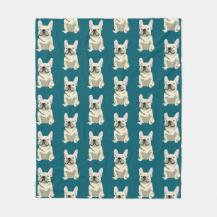 Couverture Polaire Bouledogue Français Crème, J'aime mon Chien