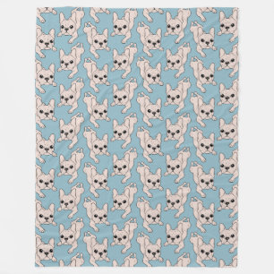 Couverture Polaire Bouledogue français de crème de cuisse de