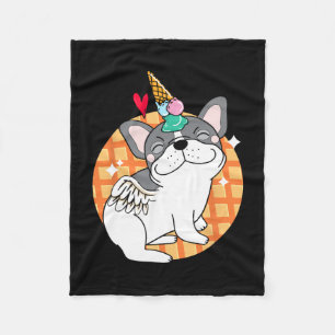 Couverture Polaire Bouledogue français glace d'anniversaire Frenchie 