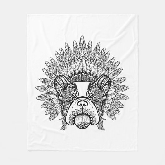 Couverture Polaire Bouledogue français inspiré dans le capot de (Devant)