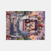Couverture Polaire Bouledogue français Saint-Valentin (Devant (Horizontal))