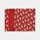 Couverture Polaire Bouledogue rouge nommé personnalisé (Devant (Horizontal))