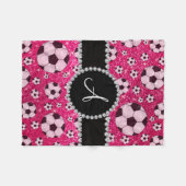 Couverture Polaire Boules de football rose rose Monogram parties scin (Devant (Horizontal))