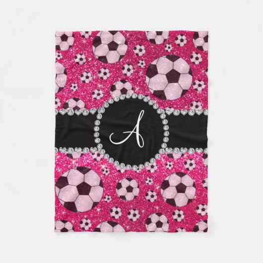 Couverture Polaire Boules de football rose rose Monogram parties scin (Devant)