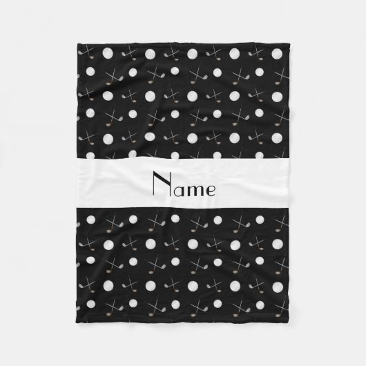 Couverture Polaire Boules de golf noires nommées personnalisées (Devant)