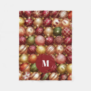 Couverture Polaire Boules de Noël Élégantes pour Sapin