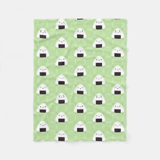 Couverture Polaire Boules de riz de Kawaii Onigiri (Devant)