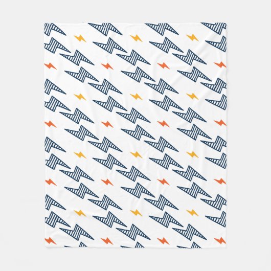 Couverture Polaire Boulons de foudre Doodle Flash transparent (Devant)