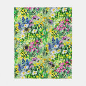 Couverture Polaire BOUMBLEBEE et fleurs (Devant)