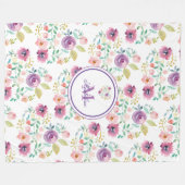 Couverture Polaire Bouquet coloré fleuri personnalisé (Devant (Horizontal))